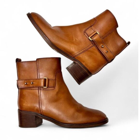 J.Crew Parker Cognac Tan Leather Slip on Ankle Boots - Size 6.5 - Picture 3 of 7